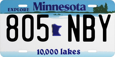MN license plate 805NBY