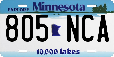 MN license plate 805NCA