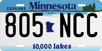 MN license plate 805NCC