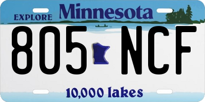 MN license plate 805NCF