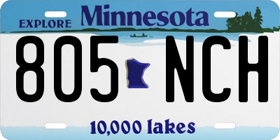 MN license plate 805NCH
