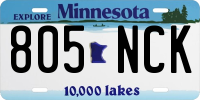 MN license plate 805NCK