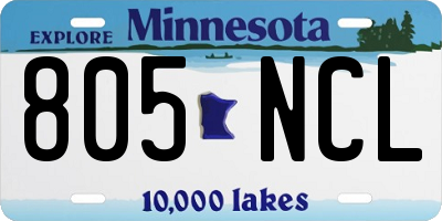 MN license plate 805NCL