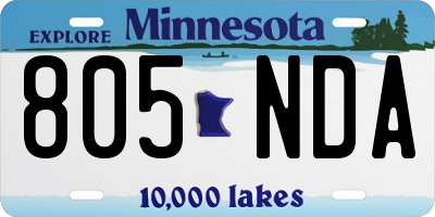 MN license plate 805NDA