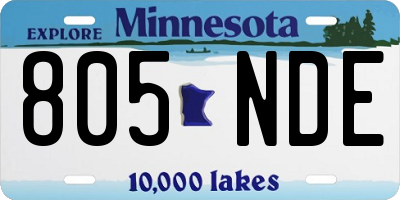 MN license plate 805NDE