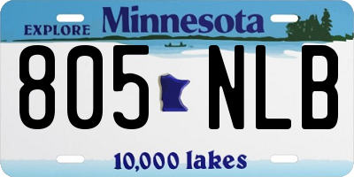 MN license plate 805NLB