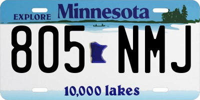 MN license plate 805NMJ