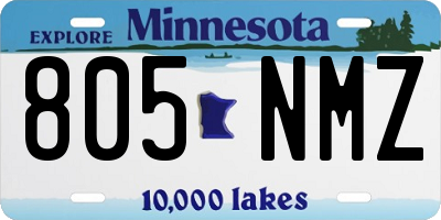 MN license plate 805NMZ