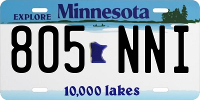 MN license plate 805NNI