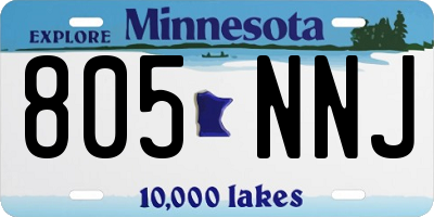 MN license plate 805NNJ