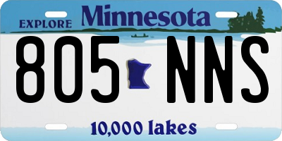 MN license plate 805NNS