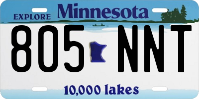 MN license plate 805NNT