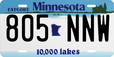 MN license plate 805NNW