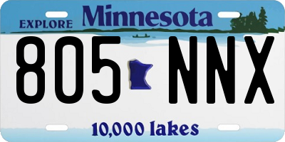 MN license plate 805NNX