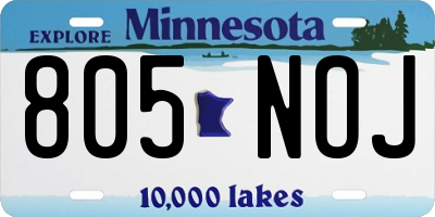MN license plate 805NOJ