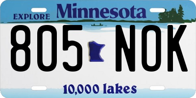 MN license plate 805NOK