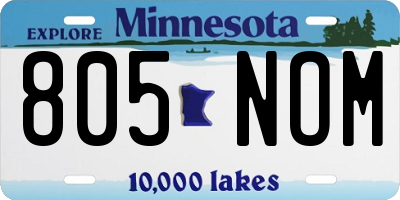 MN license plate 805NOM