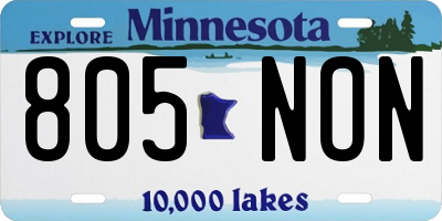 MN license plate 805NON