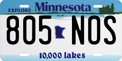 MN license plate 805NOS