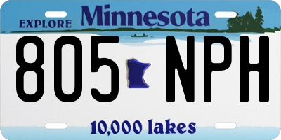 MN license plate 805NPH