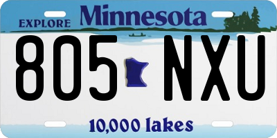 MN license plate 805NXU