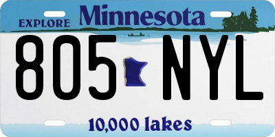 MN license plate 805NYL