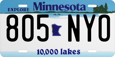 MN license plate 805NYO