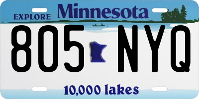 MN license plate 805NYQ