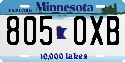 MN license plate 805OXB