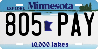 MN license plate 805PAY