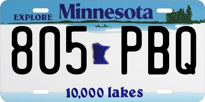 MN license plate 805PBQ