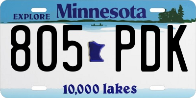 MN license plate 805PDK