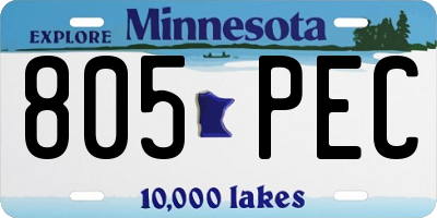 MN license plate 805PEC