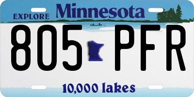 MN license plate 805PFR