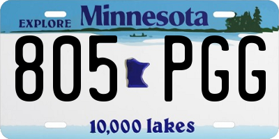 MN license plate 805PGG
