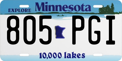 MN license plate 805PGI