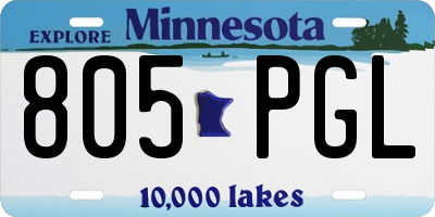 MN license plate 805PGL