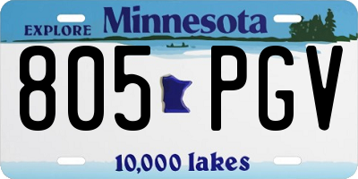 MN license plate 805PGV