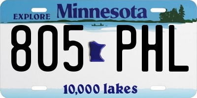 MN license plate 805PHL