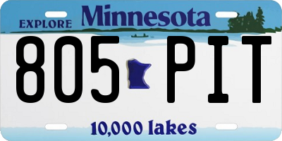 MN license plate 805PIT