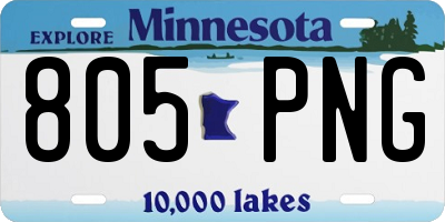 MN license plate 805PNG