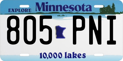 MN license plate 805PNI