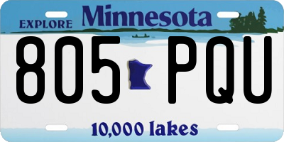 MN license plate 805PQU