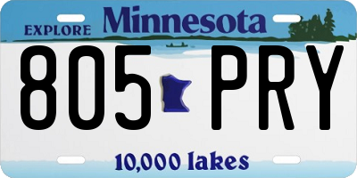 MN license plate 805PRY