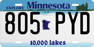 MN license plate 805PYD