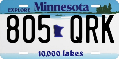 MN license plate 805QRK