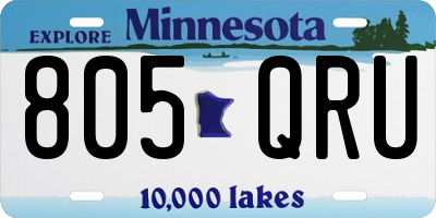MN license plate 805QRU