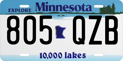 MN license plate 805QZB