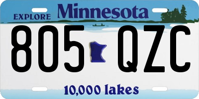 MN license plate 805QZC