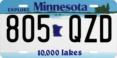 MN license plate 805QZD